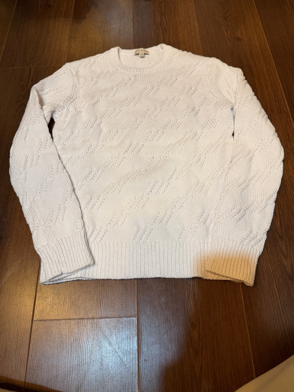 Club Monaco Men's White Textured Crewneck Sweater NWOT